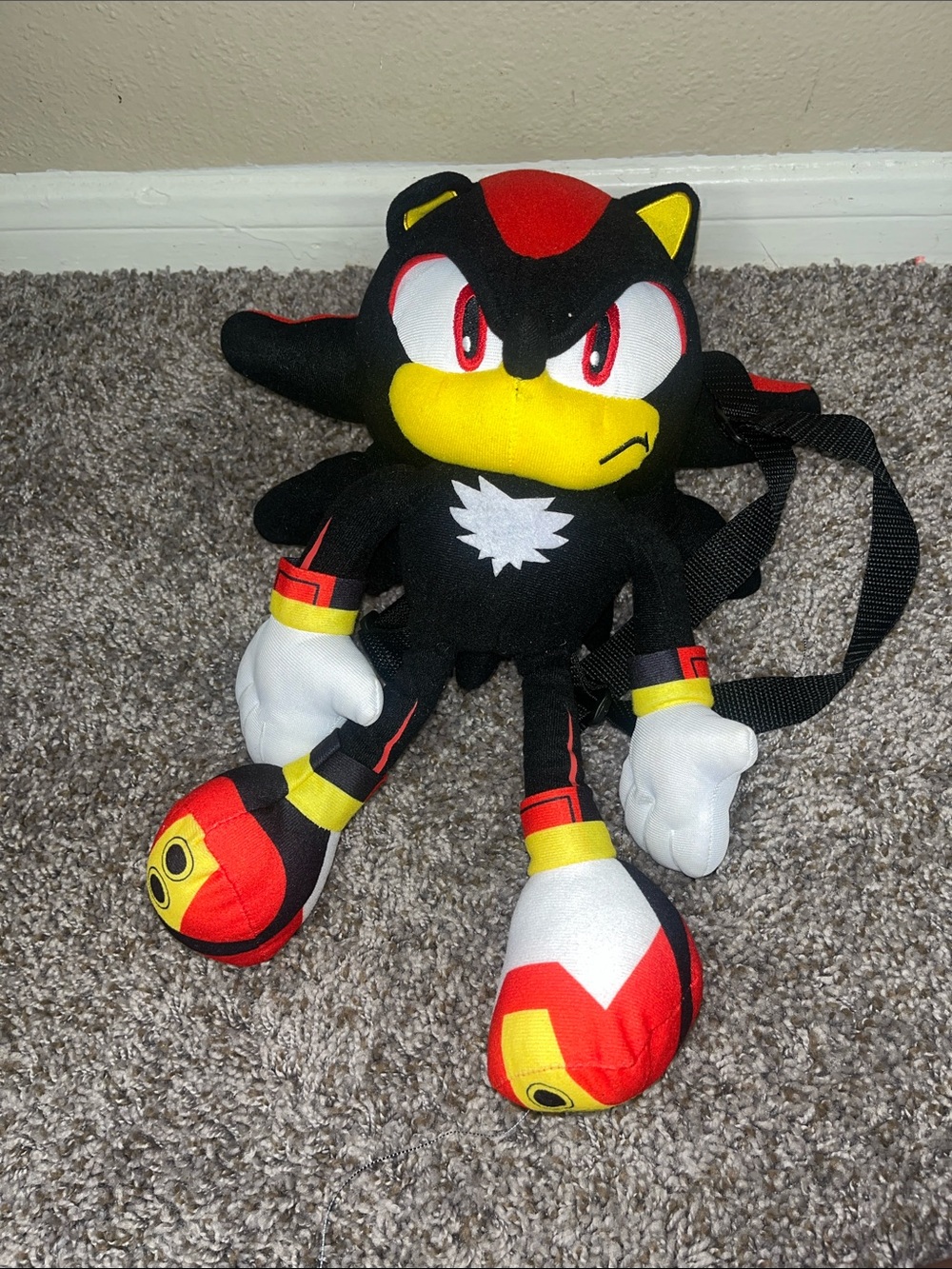 Shadow the Hedgehog Plush Backpack - Black & Red Kids Toy